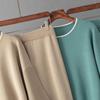 Women's European Style Casual Two-Piece Set - Spring/Autumn 2024 Fashion, Age-Reducing, Solid Color