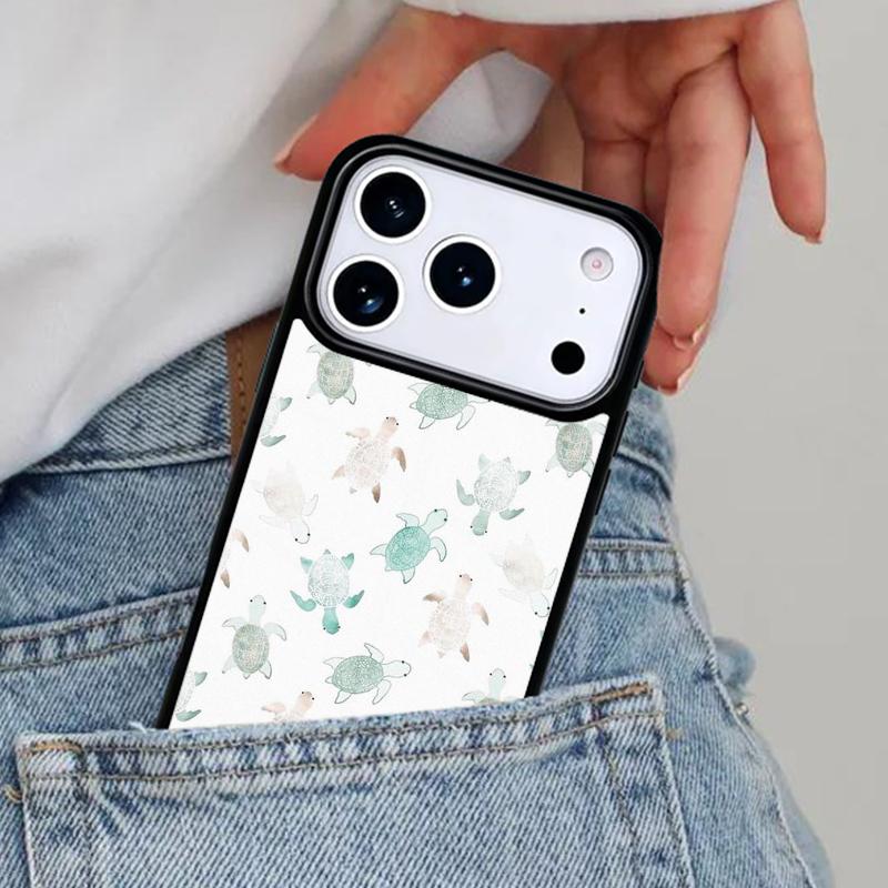 Милый Чехол для Телефона с Рисунком Черепах для iPhone 16e 15 14 13 12 17 Pro Max Plus Air 17pro Чехол Coque