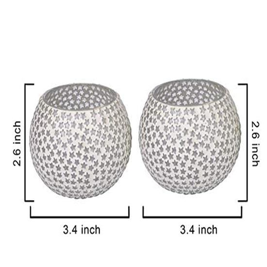 Набор из 2 стеклянных подсвечников с турецкой мозаикой, подсвечники, рождественские украшения, предметы для домашнего декора стола, рождественский подарок