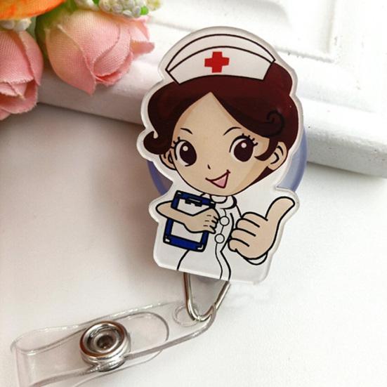 Симпатичный выдвижной бейдж на катушке, медсестра, доктор, ключ, ID, имя, держатель для карт, офисные принадлежности