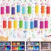 18 Set Back To School Crayon Hanging Swirls Decorations with Cutout Cards Welcome Back To School Ceiling Swirls for Classroom Decor