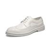 Fashion Italian Luxury Brand White New Oxford Shoes Thick Sole Pointed Toe Designer Lace Up Brogue Men Casual Shoes Wedding Men's Shoes