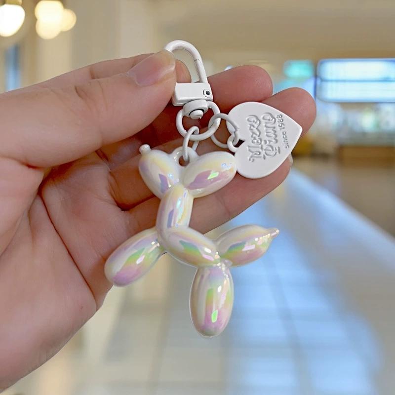 Fashion Keychain Punk Y2K Balloon Dog Keychains for Women Bag Pendant Jewelry Trinket Girl's Car Key Ring Key Chain Accessories