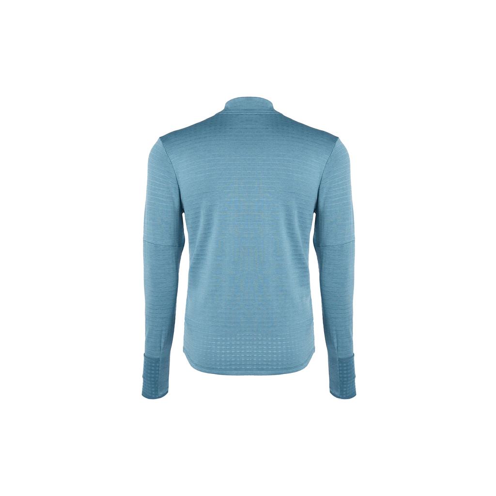 Nike Sport Logo Solid Color Stand Collar Long Sleeve T-Shirt Men Tops Peacock-Blue DD5663-058