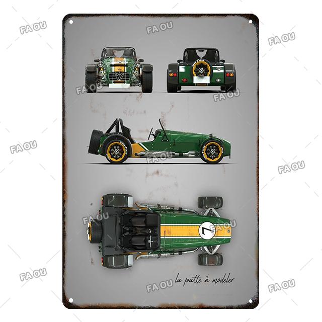 Super Car Retro Metal Poster Board Garage Vintage Decorative Tin Sign Auto Club Wall Art Plaque for Modern Home Decor Aesthetic