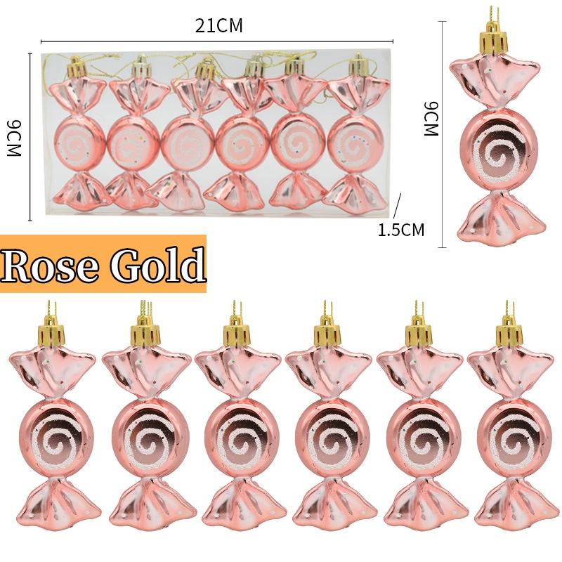 Новый 6 шт DIY Рождественская елка украшения кулон гальванизированный конфета Рождественский шар окно дверь подвесной шар Декор С Новым годом подарок