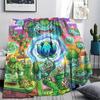 Bulbasaur Print Flannel Blanket, Ultra Soft High Quality All Seasons Warm Throw, Home Decor Cozy Blanket, Perfect Christmas Gift