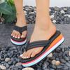 2025 Summer Flip Flops For Women Home Beach Slippers Soft EVA Light Weight Mid Heel Girls Wedges Sandals Leisure Street Slides