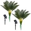 Set of 2 Solar Street Palm Tree Outdoor Garden Recessed Automatic Night Lighting with 8 Modes for Landscape Christmas Decoration Tree Lights, Lights,