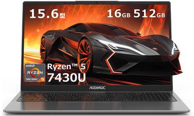 Ноутбук ACEMAGIC Ryzen 5 7430U до двойного PCIe 1080P Полный ноутбук AMD с Windows 11 WiFi Bluetooth 3 USB 1 HDMI Тихий и быстрый отвод тепла