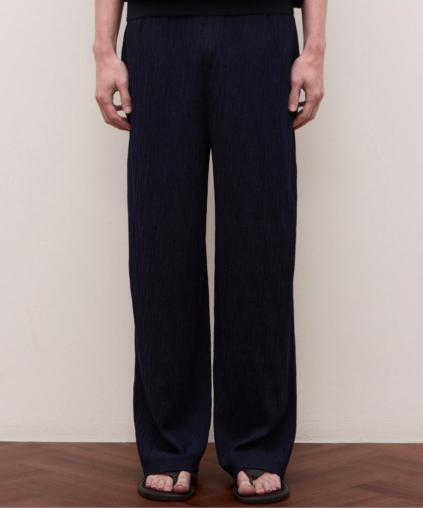 Jilseutyueoteunyuyogmaen Pleated Knit Pants - Dark Navy (Jnsw6B605N3)