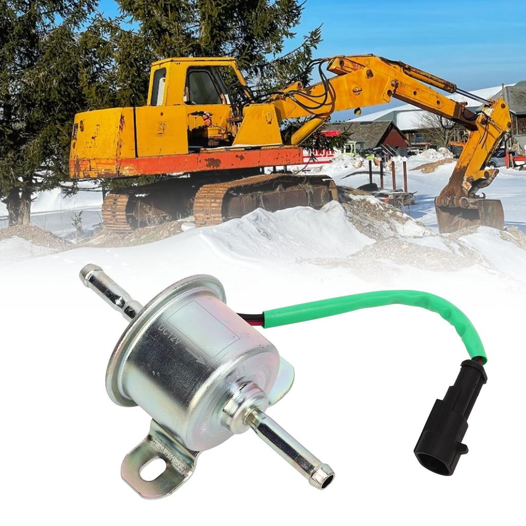 Electric Fuel Pump 2 Pin Plug Alloy Steel 12V Excavator Accessory for Replacement