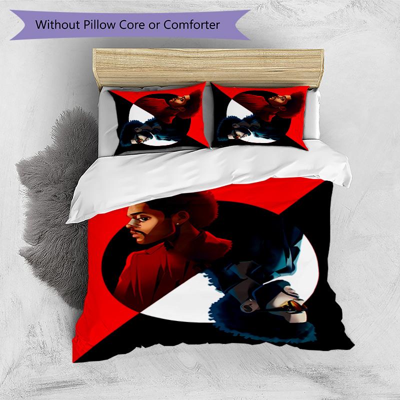 The Weeknd Printed 3PCS Bedding Set Soft Breathable Duvet Cover Pillowcases Set Washable Bedroom Decor Home Gift