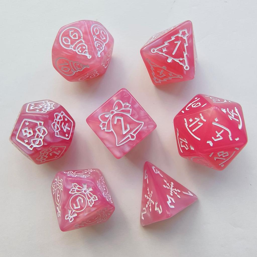 7 шт./набор Новые кубики с рождественским рисунком снеговика и елки DND Числовые кубики Кубики для настольной игры для беговой команды Рождественские принадлежности