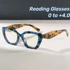 Trendy Butterfly Shaped Single Light Eyewear New Color Frame Reading Glasses Large Frame Anti Blue Light Presbyopia Glasses