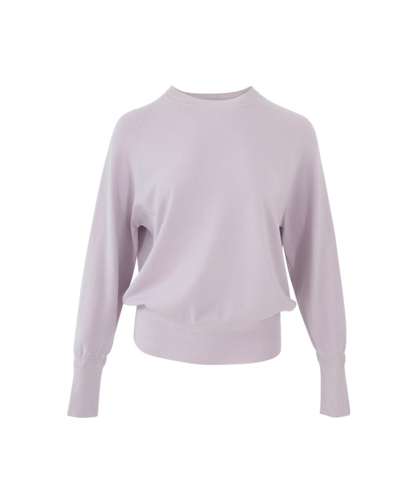 Baseukala Шикарный Реглан Круглый Вырез Длинный Рукав Вязаный Изделие (5Colors)