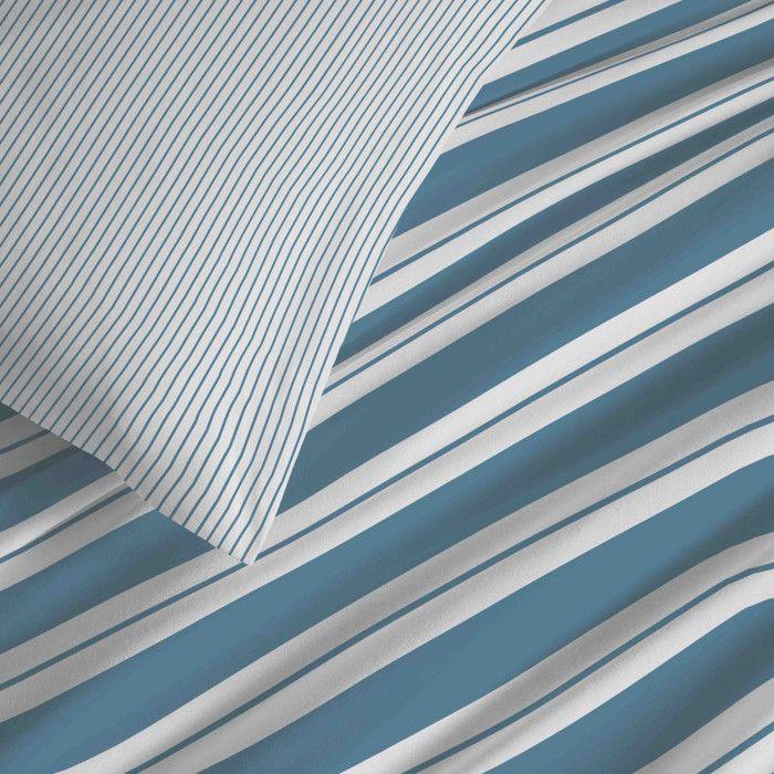 Pack complet housse de couette réversible "Vanessa" 6 pièces pour lit 160 x 200 Florence Denim