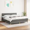 3140634 vidaXL Divan Bed with Mattress Dark Grey 180x200cm Fabric