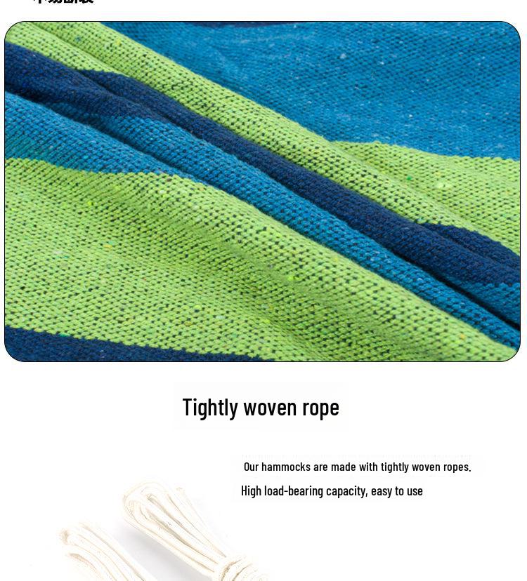 Двойной холщовый гамак с защитой от опрокидывания: Универсальный для использования внутри и снаружи помещений