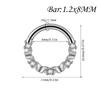 1PC Stainless Steel Septum Clicker Ring Heart Zircon Daith Piercing Ring  Nose Piercing