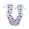 Valentine's Day Couple Heart-Shaped Magnet Socks With Hand-Holding  (Mid-Calf Socks)