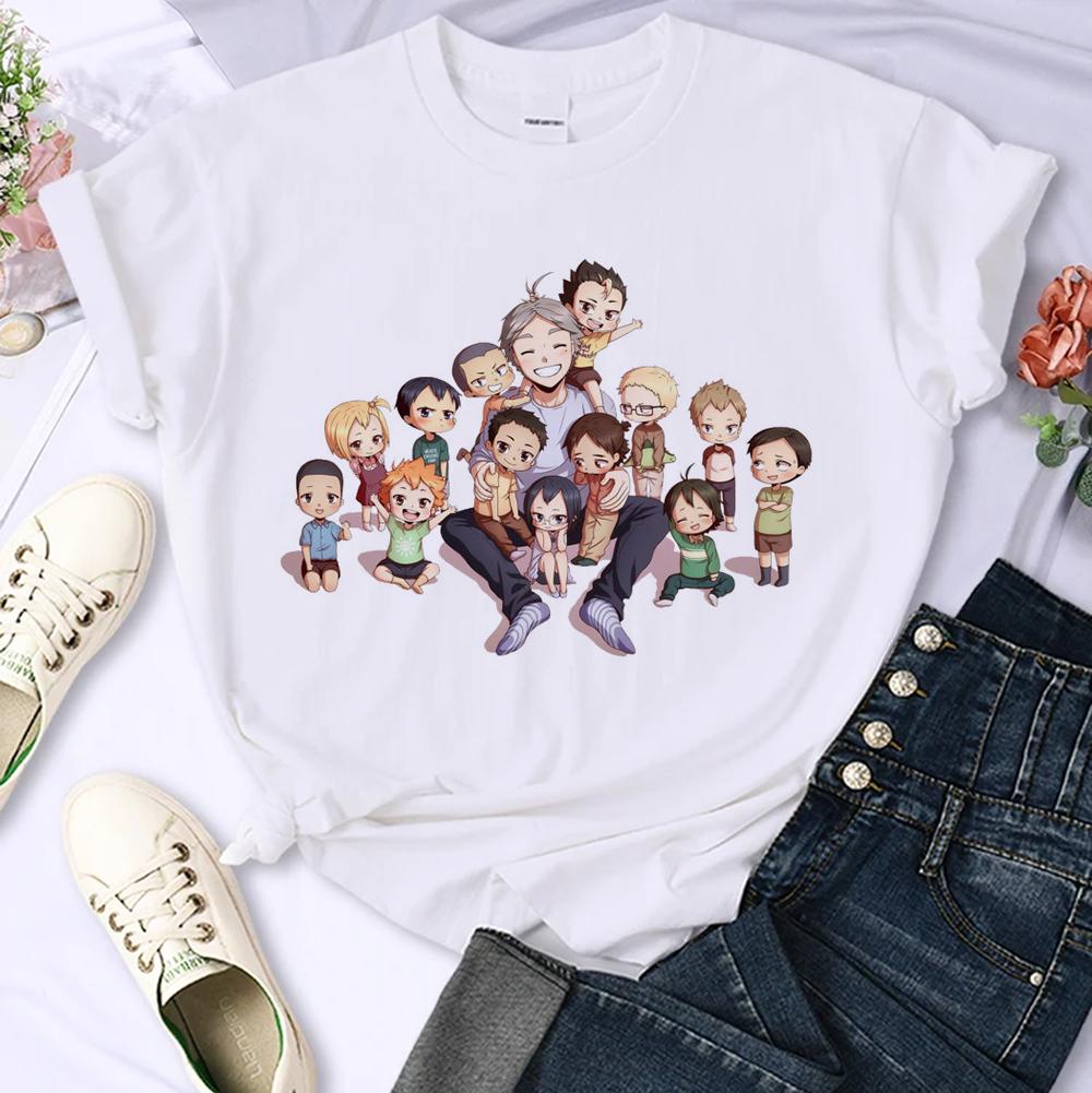Японское аниме Haikyuu Футболка Женская Топ Харадзюку Японский Стиль Футболка Унисекс Летняя Одежда Y2k Короткий Рукав Женские Футболки