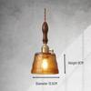 Vintage Walnut & Brass Glass Pendant Light for Bar, Counter, or Bedroom
