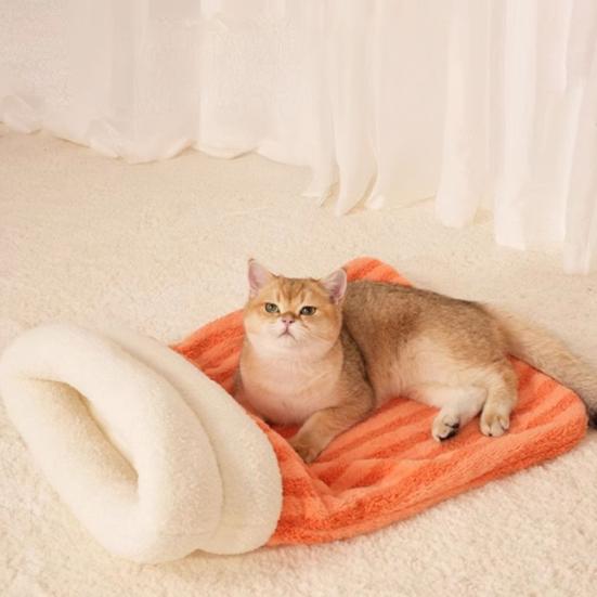 Кошачий мешок для обнимашек Уютный пушистый спальный мешок Теплая кошачья пещера Кровать для питомца Укрытие для щенка Тоннель для котенка Успокаивающая кровать для зимы Для дома Спальня Квартира