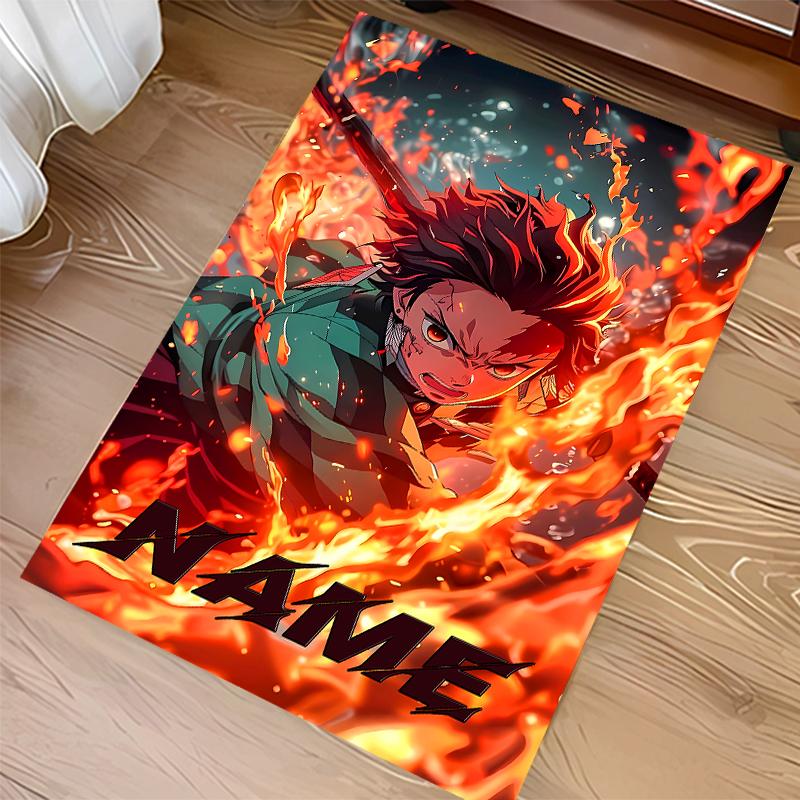 Custom personalization Demon Slayer Tanjiro Print Area Rug - Soft, Washable Non-Slip Indoor Mat,Living Room,Home&Office Decorative Rug