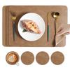 Yousheng Faux Leather Placemat Coaster Dining Table Heat Insulation Pad Dual Side Waterproof Placemat for Kitchen Countertops Dining Tables