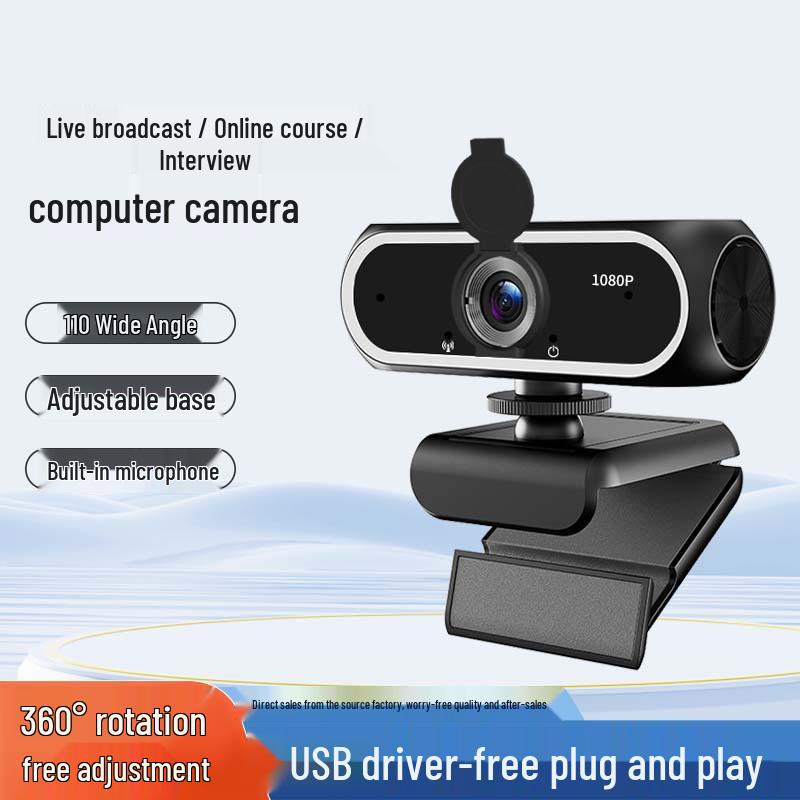 2-in-1 HD Webcam with Built-in Microphone for Streamers and Video Conferencing