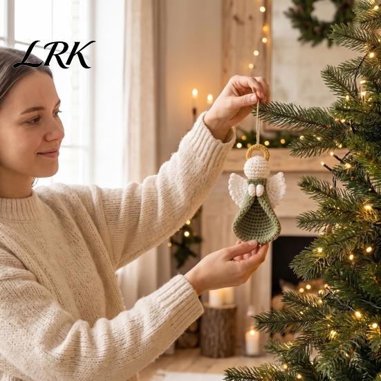 Рождественские поделки Ангел Украшение Набор для вязания крючком, Набор для изготовления брелоков своими руками, Ручная работа, Подвесные украшения для елки, дома, вечеринки, Для начинающих