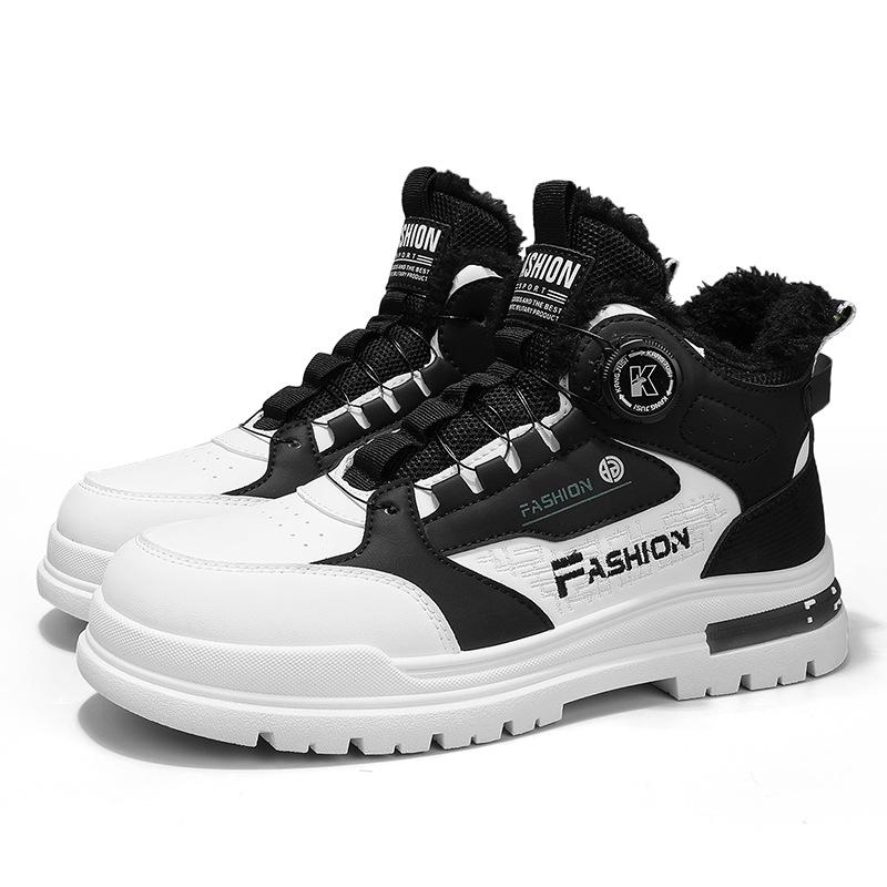 Зимняя новая мужская обувь бархатные ботинки Мартина мужская обувь мужская повседневная спортивная хлопковая обувь вращающиеся кнопки