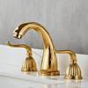 Antique Brass Basin Faucets Classic Bathroom Sink Faucet Double Cross Handle 3 Holes Bathbasin Counter Gold Mixers Taps Black