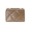 Tory Burch Kira Double T Металлические Акценты Ромбовидная Стежка Наппа Кожаная Ручная Сумка Через Плечо Маленькая Женская Сумка Серо-Коричневый Дуб 154706-250