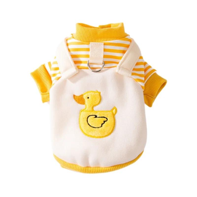 Милый маленький пингвин, полосатый ремешок, осенне-зимний худи для собаки на двух ногах, кошачий тонкий вельветовый питомец, одежда для тедди, худи для собаки