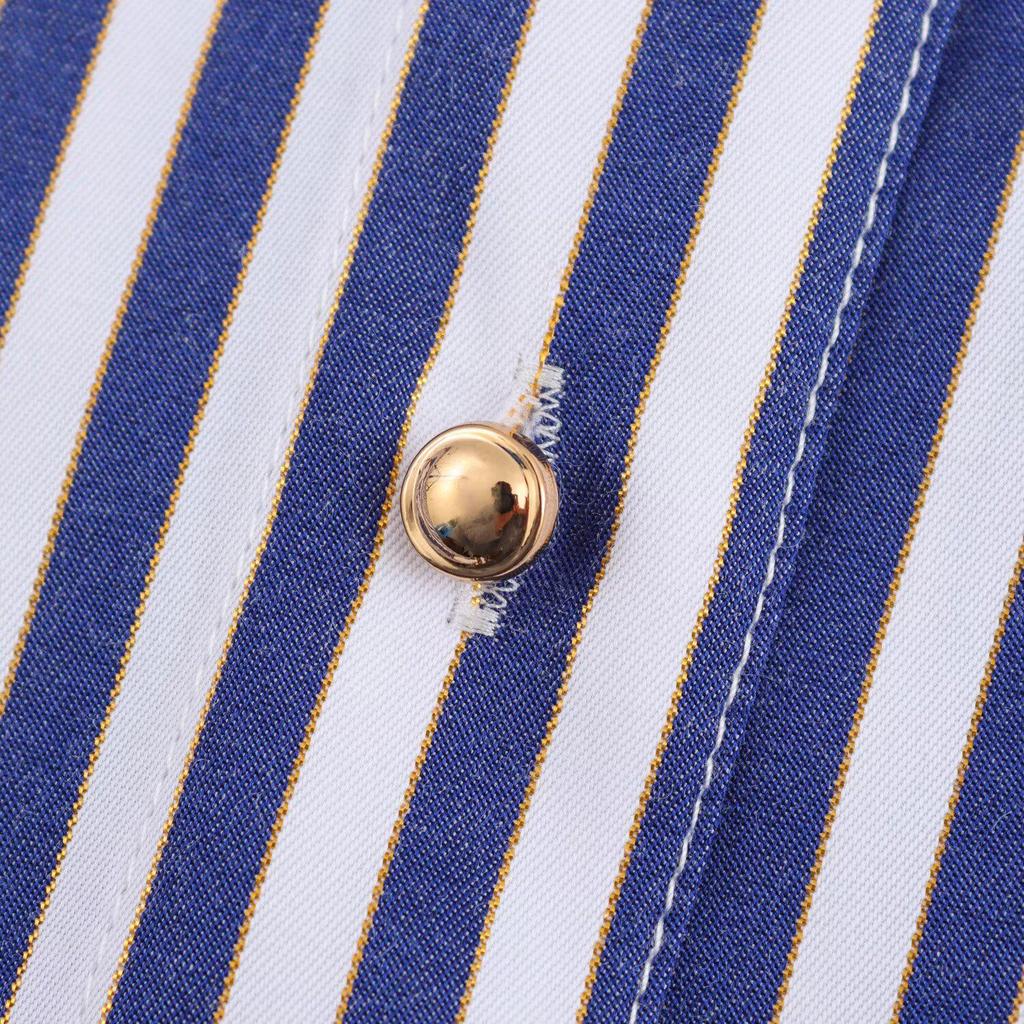 2025 Spring Women's Metallic Thread Striped Long Sleeve Shirt - Euro-American Style