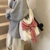 Женская сумка новая сумка через плечо корейский стиль ins сумка с бантом плюшевая сумка из овечьей шерсти студенческая тканевая сумка