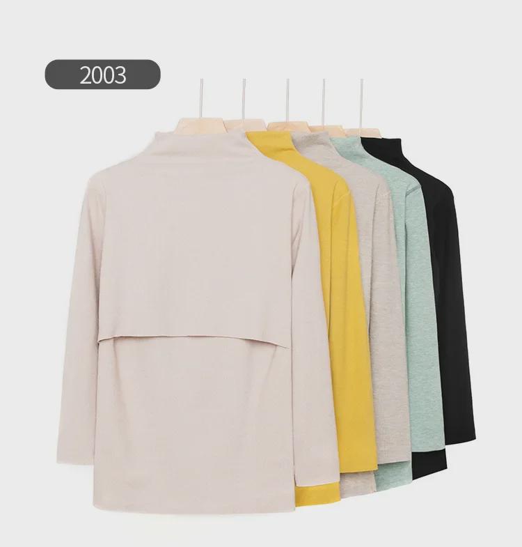 Бесшовный теплый осенний топ для беременных с бархатом, для кормления и послеродового периода, длинные рукава, 2003 г.