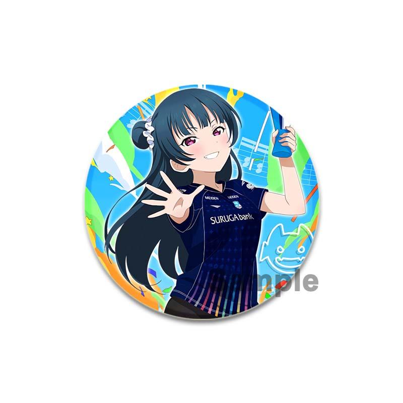 32/44/58mm LoveLive!SuperStar!!Ping An Pansy Tang Coco Round Brooch Clothing Lapel Pin Souvenir Soft Button Decorative Hat Badge