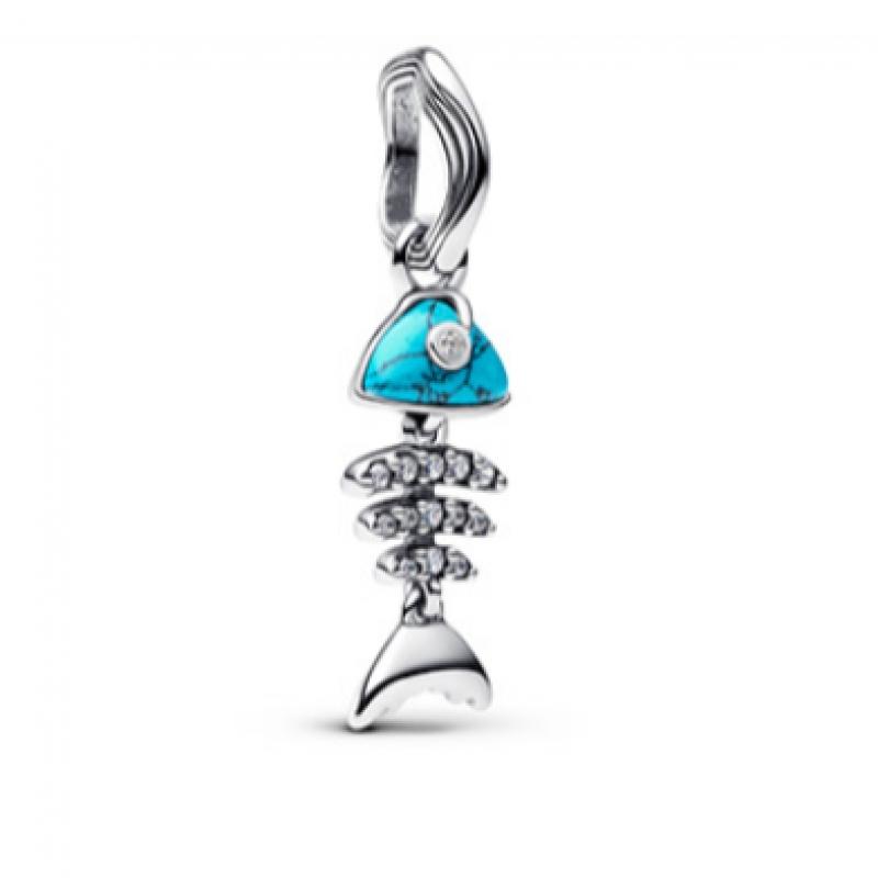 Pandora Turquoise Colored Fishbone Dangle Charm 793894c01