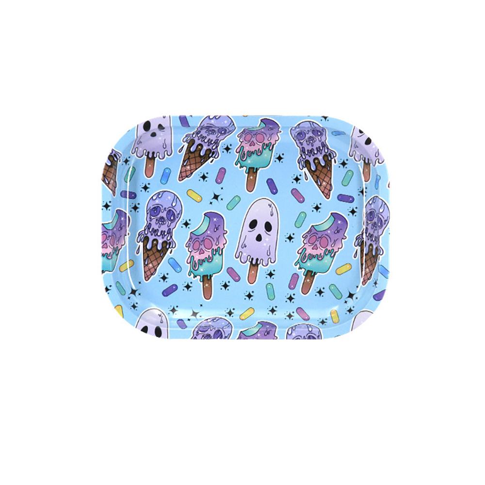 Кейс для хранения Поднос Металлический Поднос для скручивания 18x14см Контейнер из луженой стали Аксессуары для курения сигар