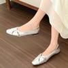 Fashion Shoes Female 2024 Hot Sale Slip On Autumn Women's Flats Square Toe Solid Shallow Mouth Low-heeled Casual Women's Flat Shoes