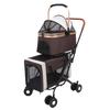 Double Pet Stroller Lightweight Detachable Foldable 4 Wheels Pet Strolling Cart Travel Carrier for Cat Dog