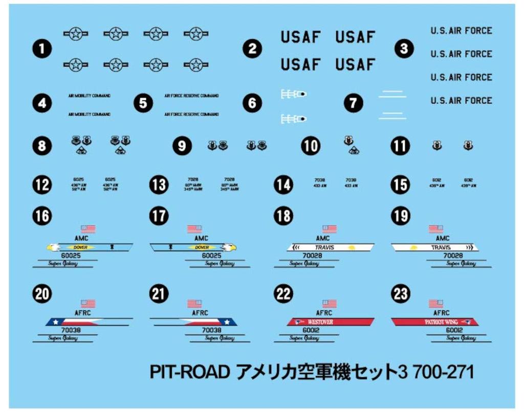 Pit Road Skywave Series US Air Force Aircraft Set 3 Plastic Model Kit S55 1/700