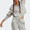 adidas Полосатая толстовка с капюшоном на молнии для женщин, серая IB8511