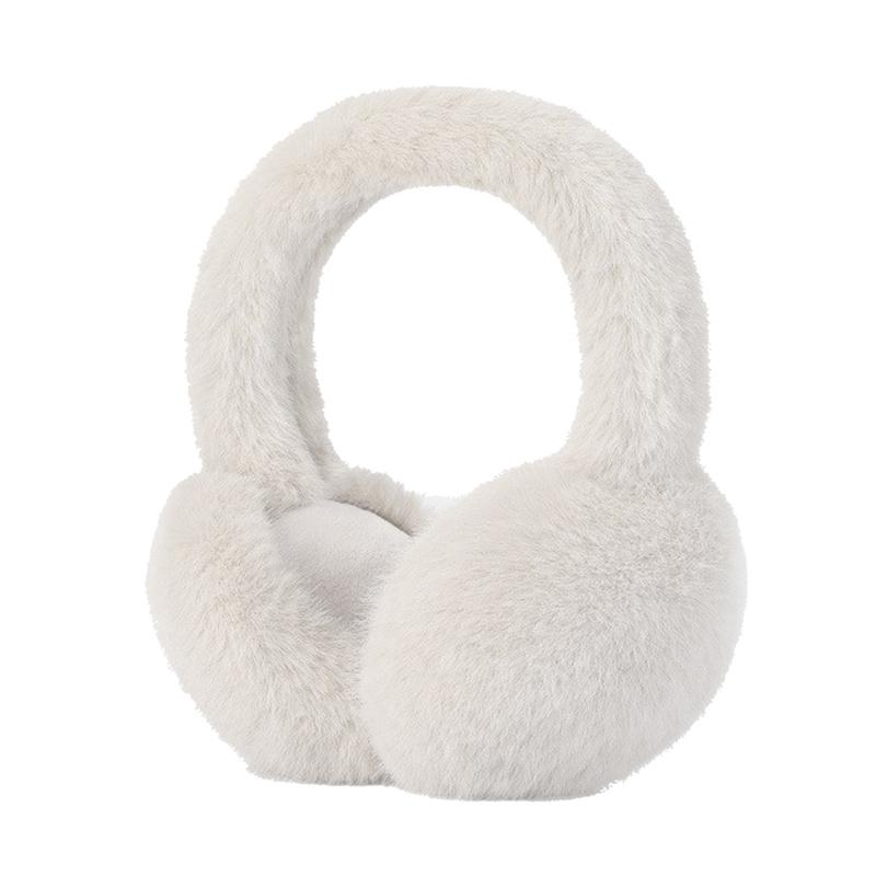 1pc Solid Color Soft Plush Ear Warmer Winter Warm Earmuffs Fashion Ear Cover Outdoor Cold Protection Ear-Muffs Folding Earflap