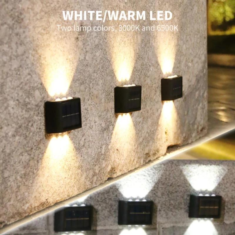 6 LED Solar Wall Lamp Outdoor Waterproof Balcony Wall Lights for Courtyard Street Landscape Garden Decor Lamp Solar Outdoor Wall Lamp