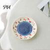 Safe Grinding Disc Ceramic Garlic Grater Plate, Fruit Print Ginger Cheese Manual Grinder, Food Prep Dish Multi-function Kitchen Mincer for Onion,