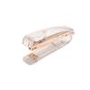 "Rose Gold Transparent Fashion Light Luxury Stapler for Office & Student - Labor-Saving 24/6 Binding Machine"